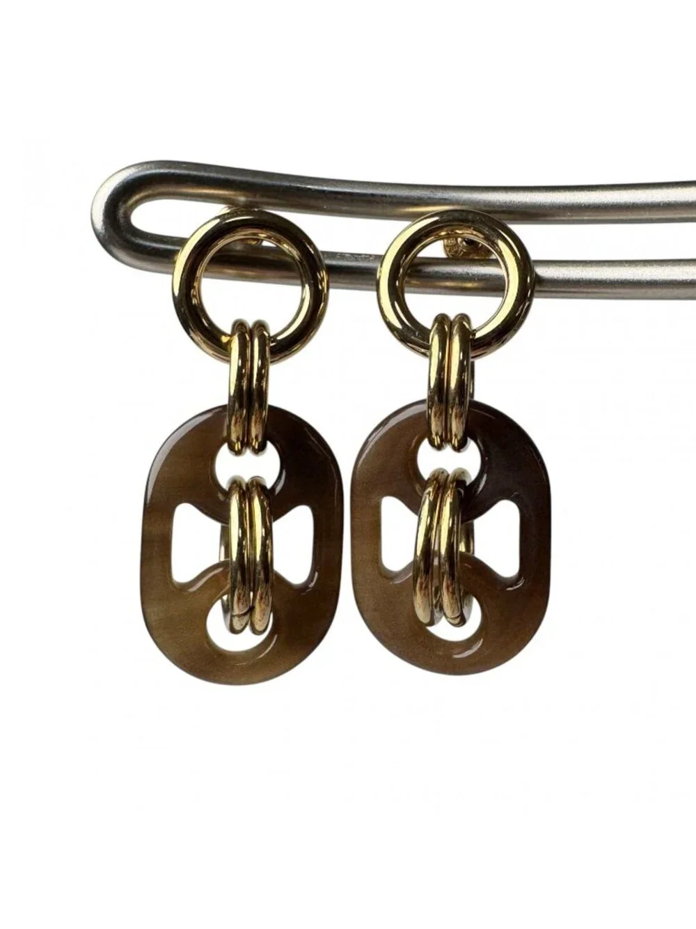 Hermes Earrings PM Buffalo Horn